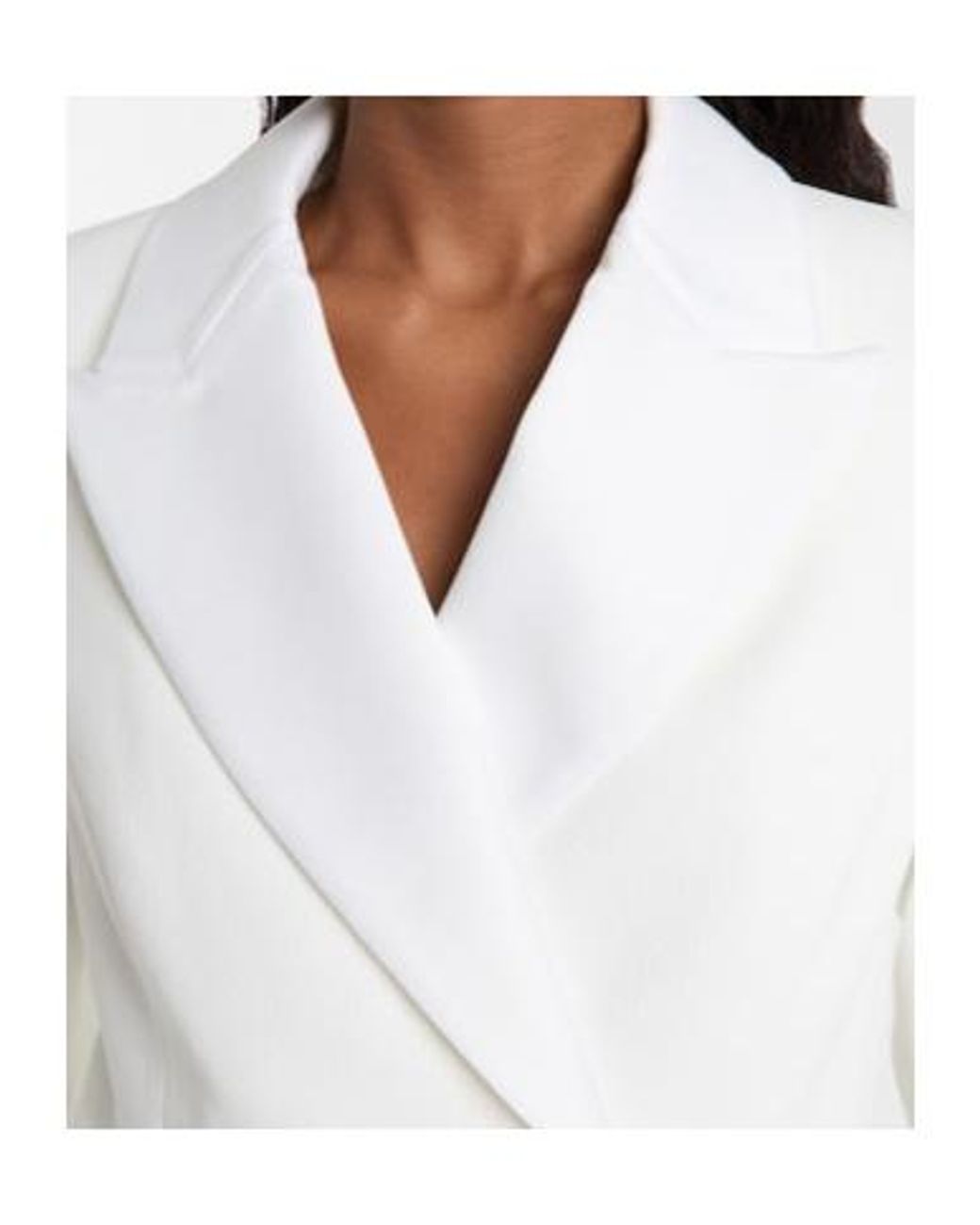 Rebecca Vallance White Bridal Atlas Pleated Blazer Dress