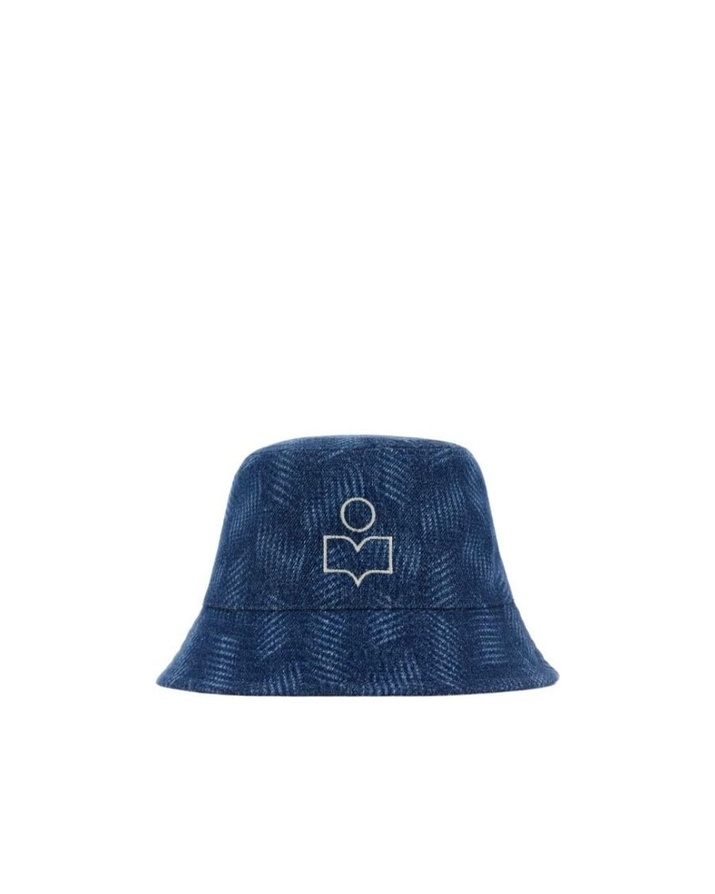 Isabel Marant Blue Logo Embroidered Bucket Hat