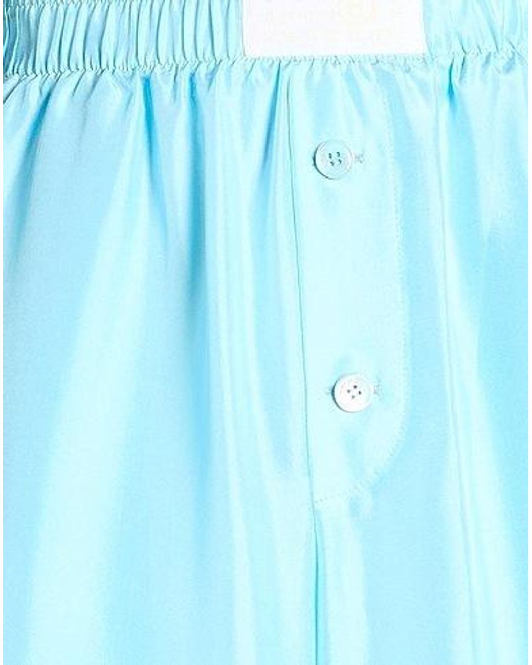 MM6 by Maison Margiela Blue Satin Casual Pants