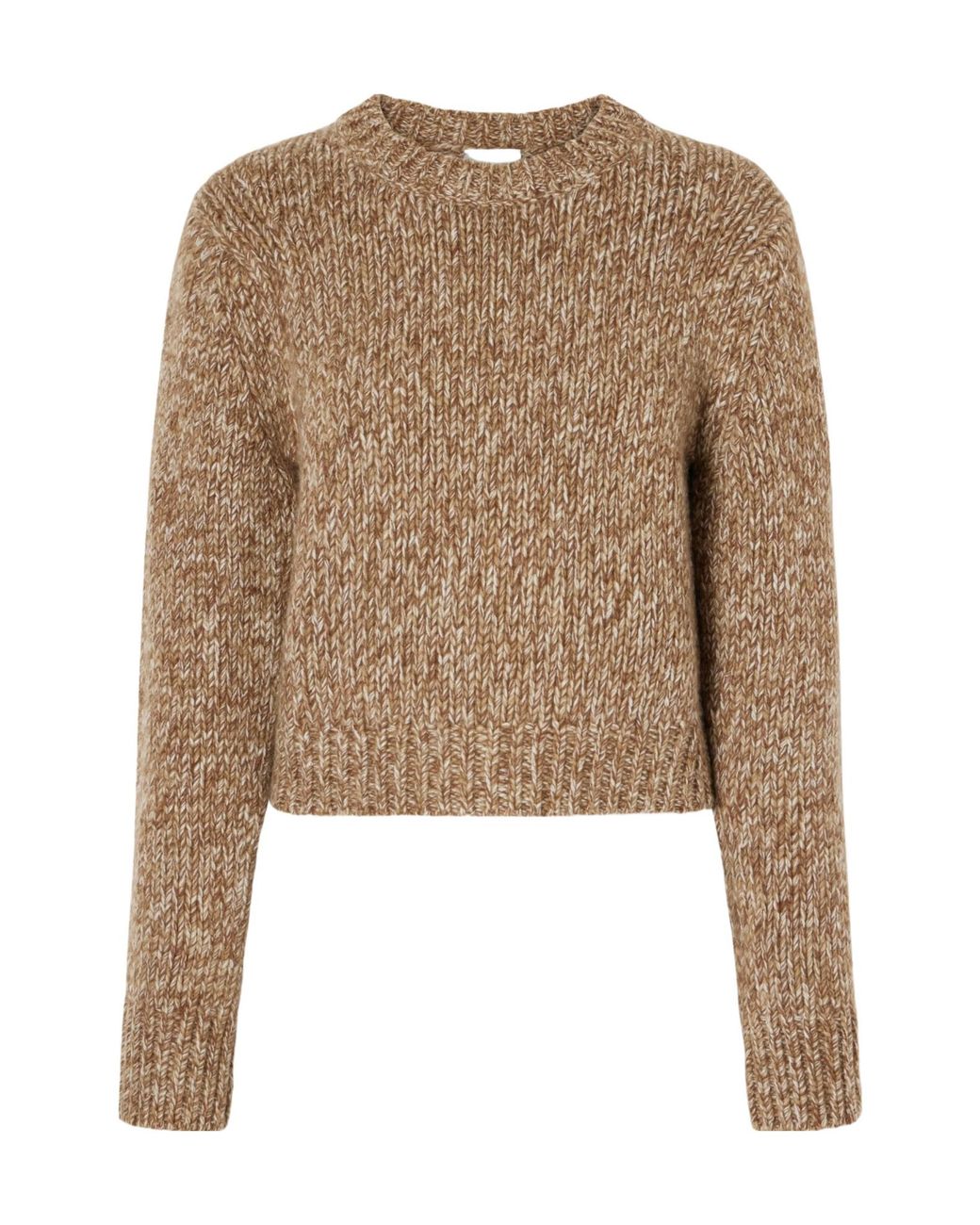 LeKasha Natural Cropped Knit Sweater