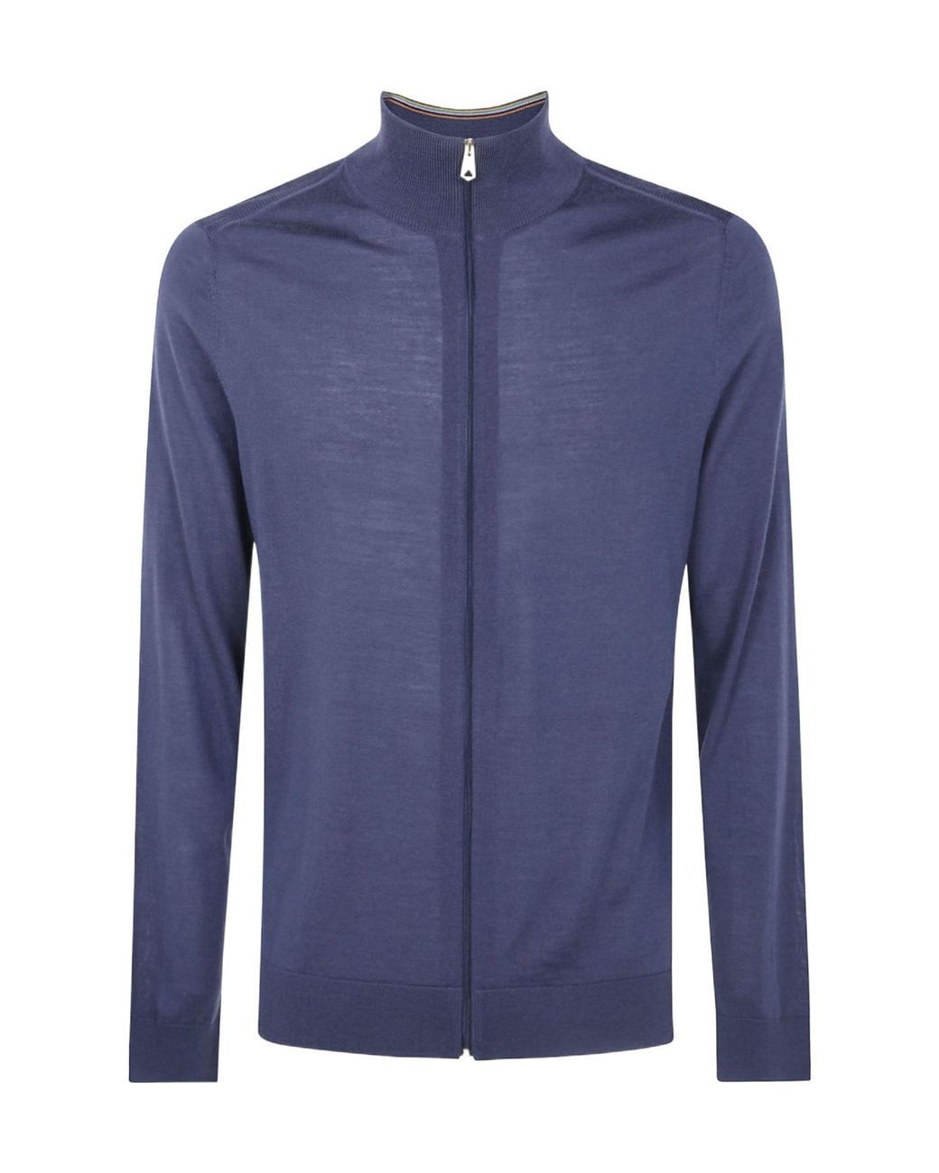 Paul Smith Blue Zip-Up High Collar Cardigan for men