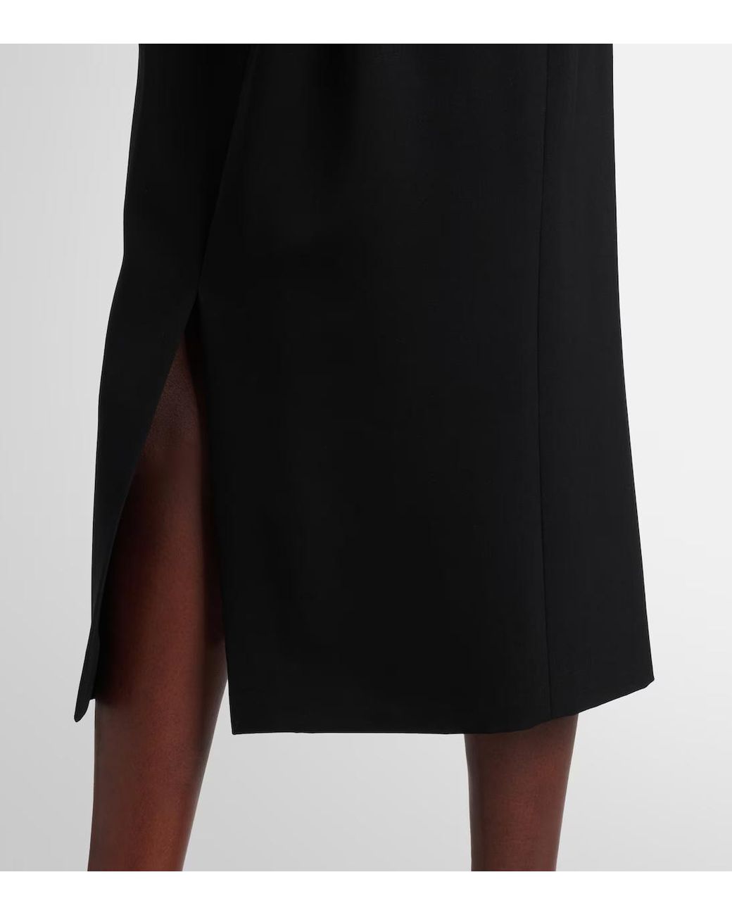 Dolce & Gabbana Black Virgin Wool Midi Skirt