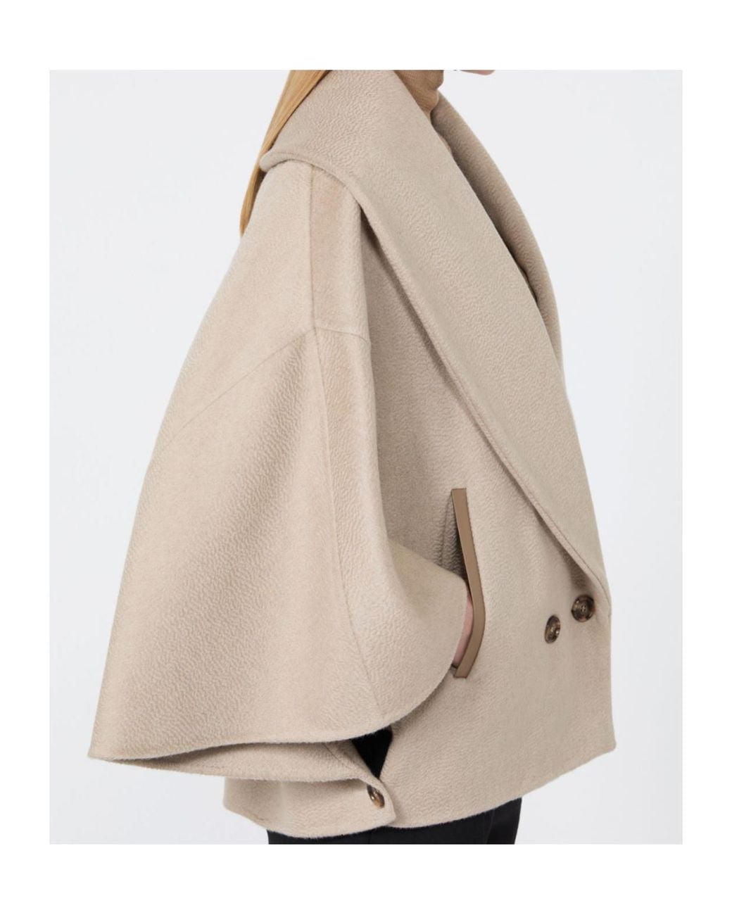 Max Mara Natural Double Breasted Cape