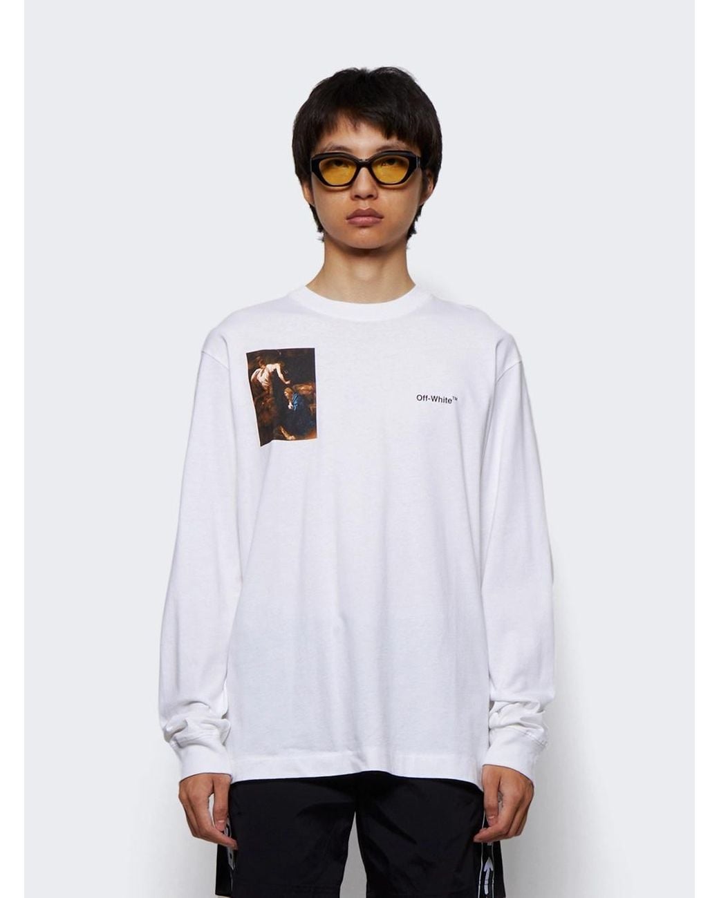 Off-White c/o Virgil Abloh Caravaggio Lute Print T-Shirt in White
