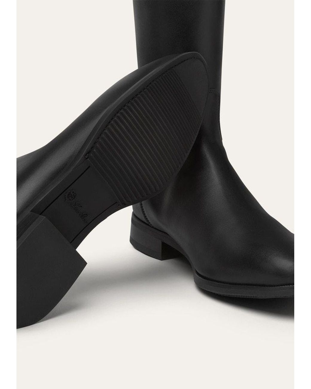 Loro Piana Black Horseriding High Boot for men
