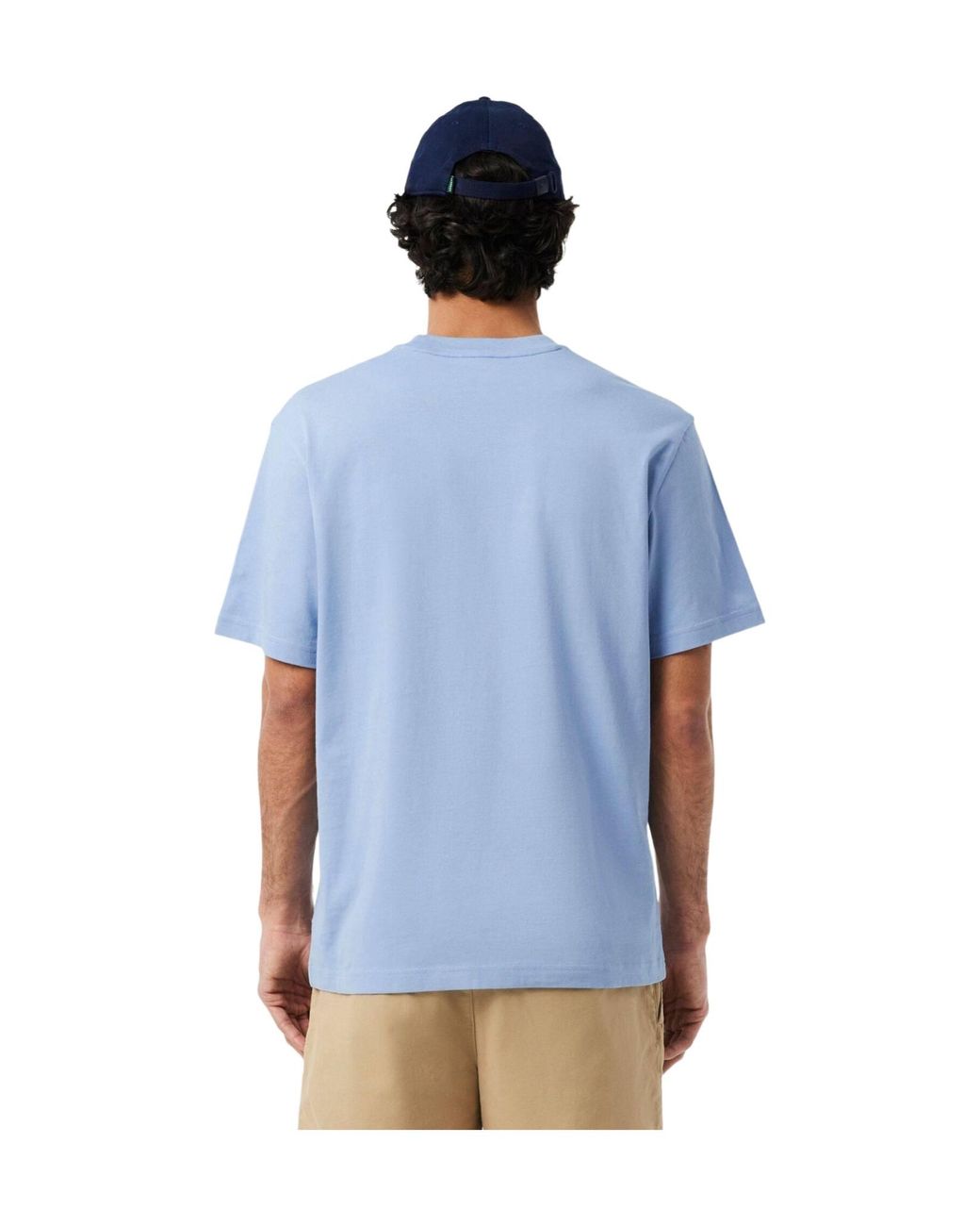 Lacoste Blue Cotton Shortsleeve Tshirt for men