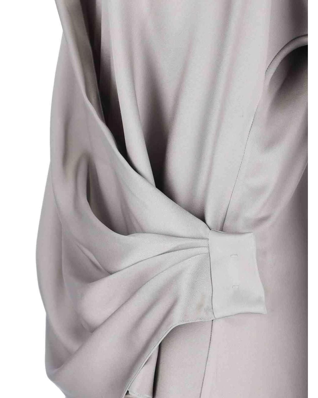 Giorgio Armani Gray Wrap Design Draped Blouse