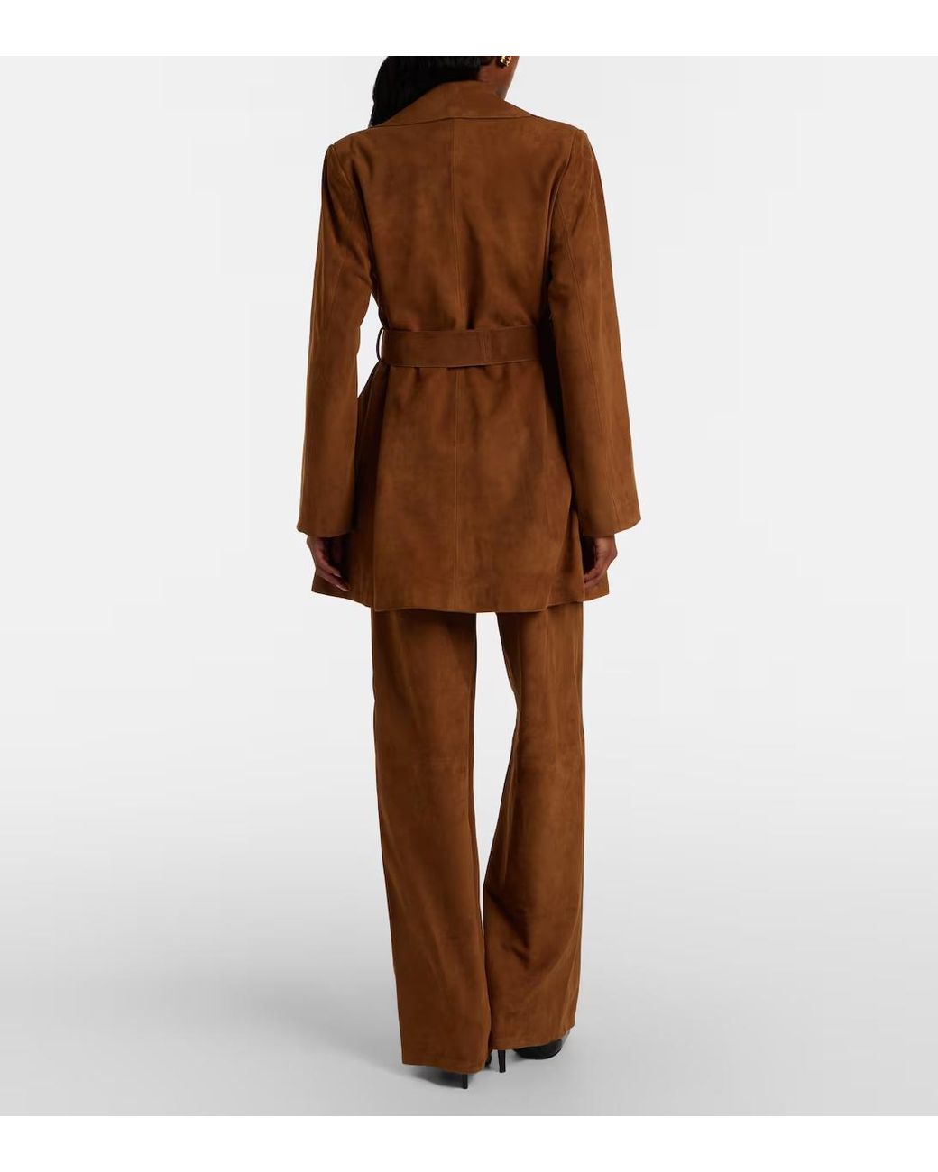 Nour Hammour Brown Coda Suede Wide-Leg Pants