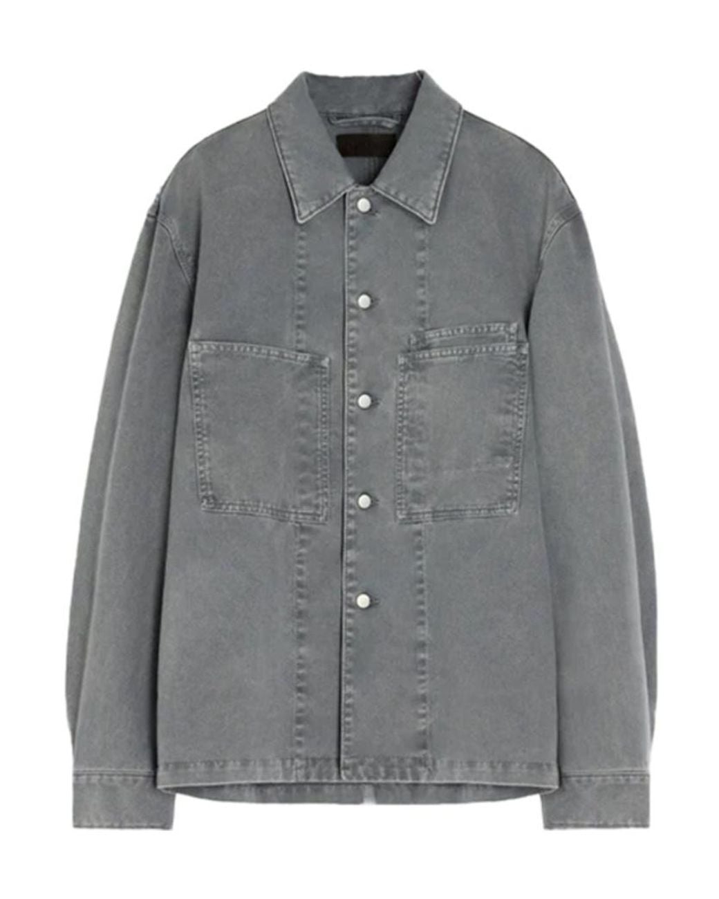 Lemaire Gray Straight Hem Denim Overshirt for men