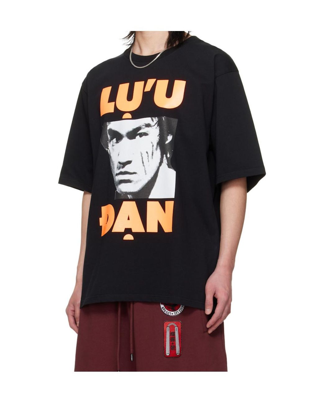 Lu'u Dan Black Bruce Lee X Collaboration Concert Crew Neck T-Shirt for men