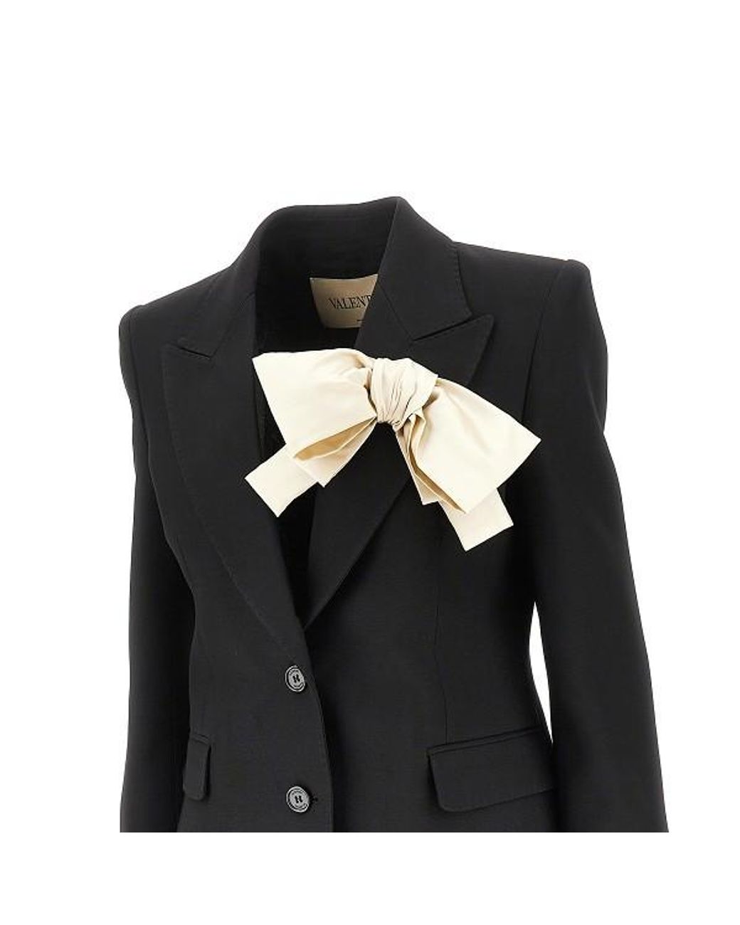 Valentino Black Bow Detailed Long-Sleeved Jacket