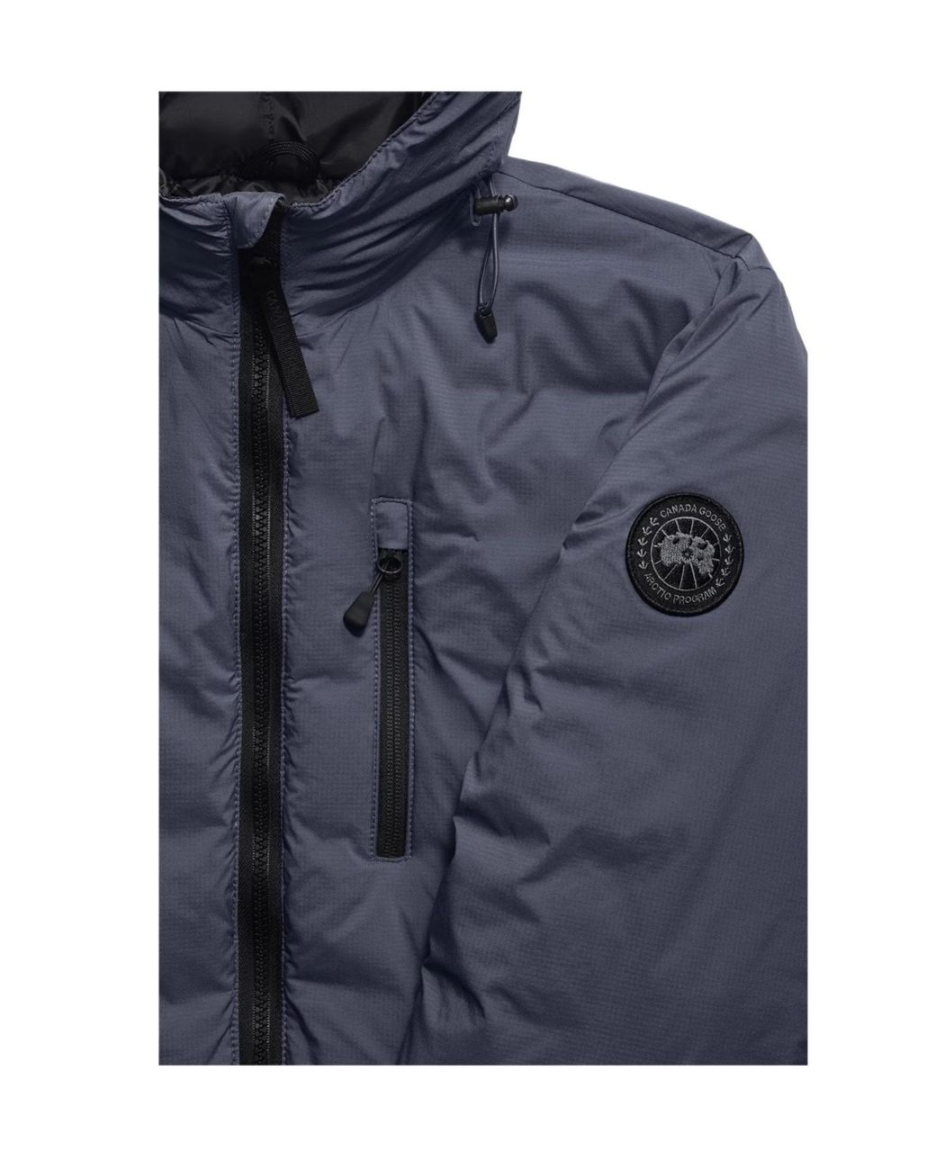 Canada Goose Blue Logo-Patch Hooded Padded Jacket for men