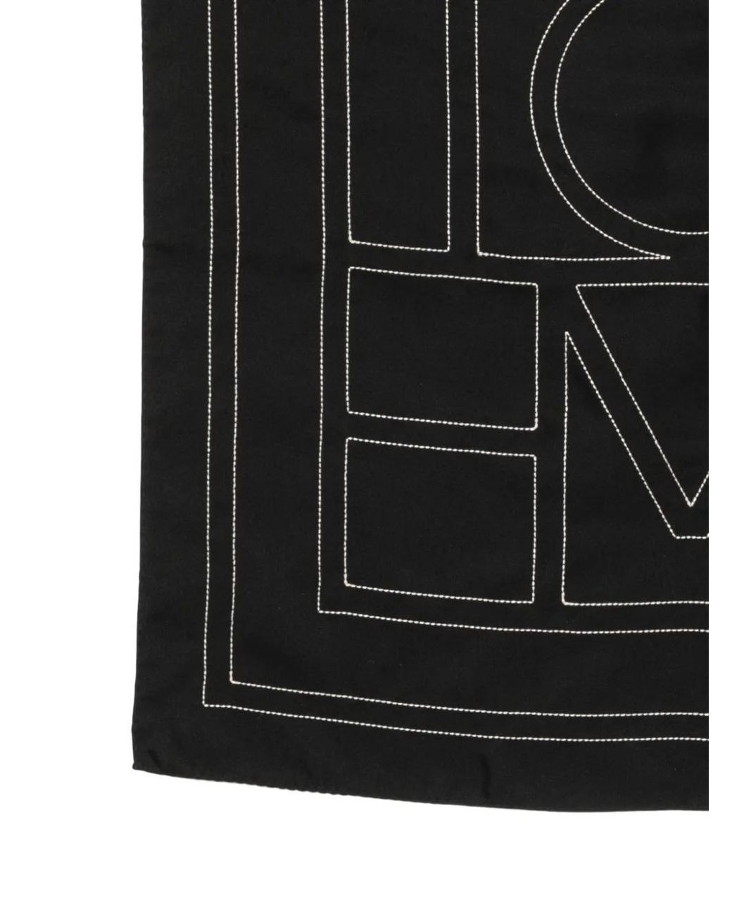 Totême Black Totême Monogram Bandana Scarf