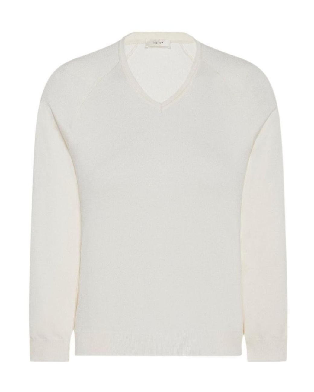 The Row White V-Neck Top