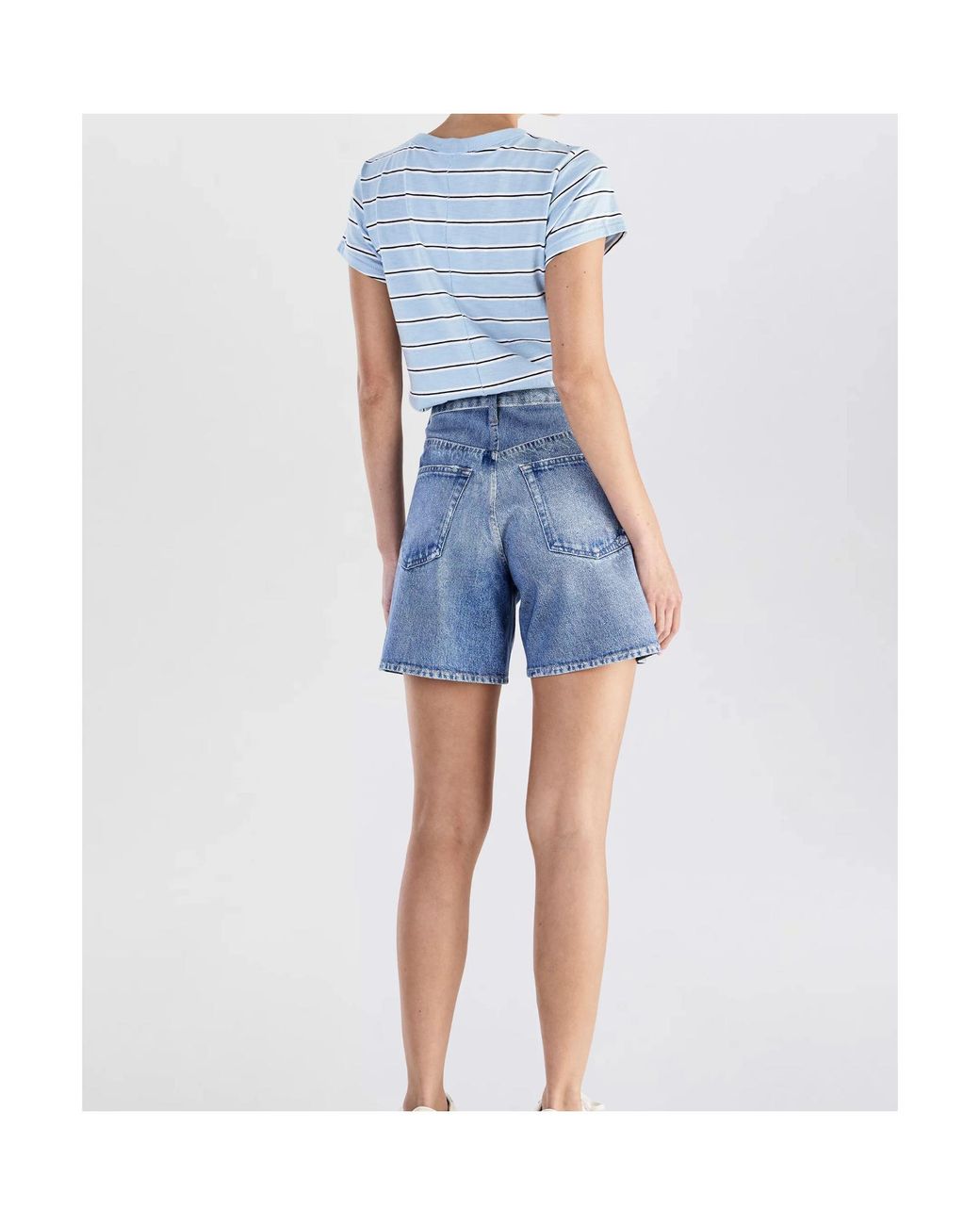 Rag & Bone Blue High-Waist Denim Shorts