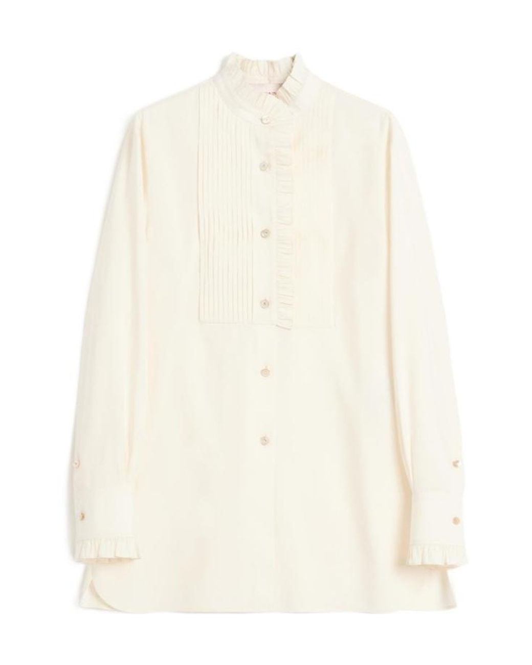 Valentino White Shappe Silk Shirt