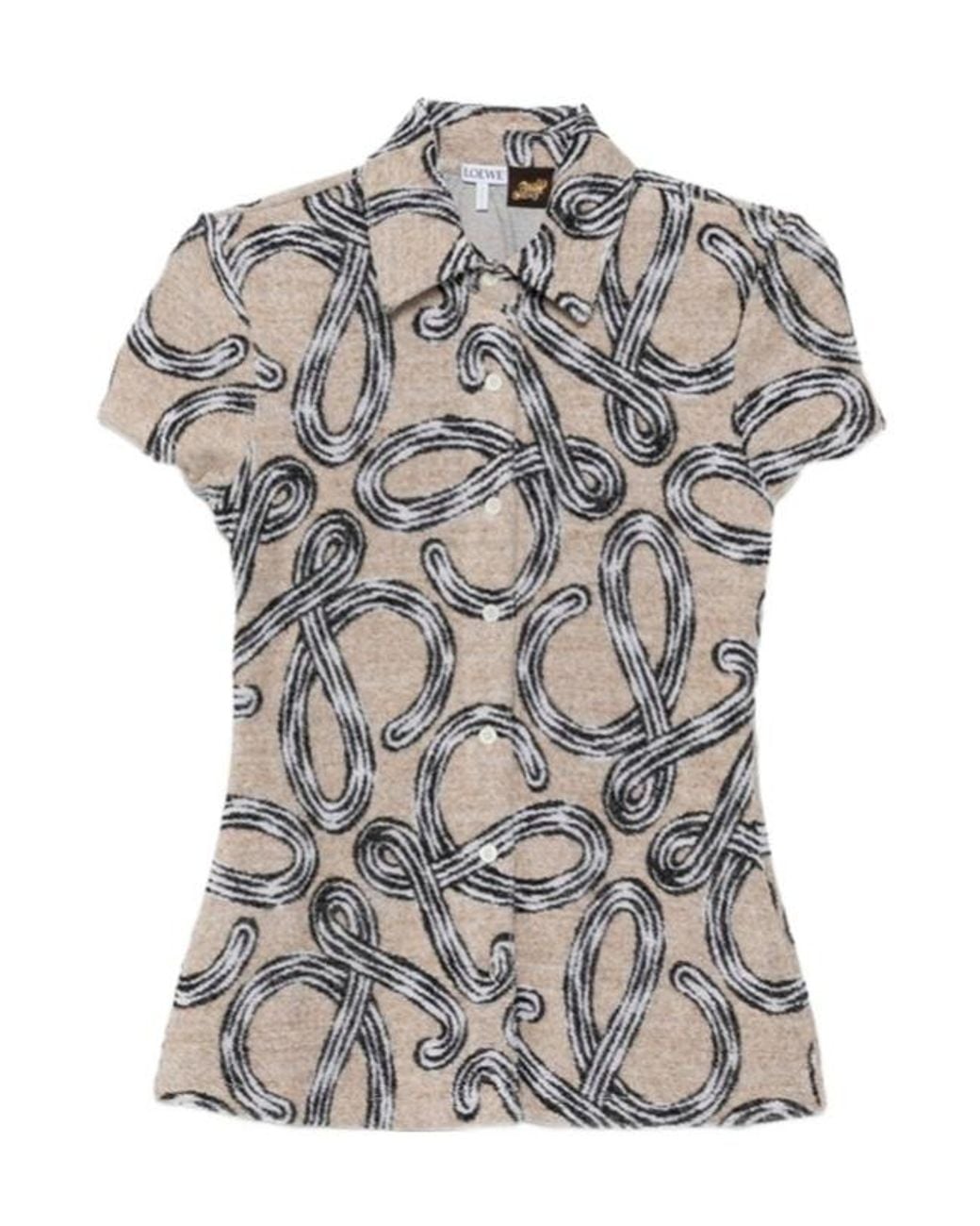 Loewe Gray Short-Sleeved Buttoned Top