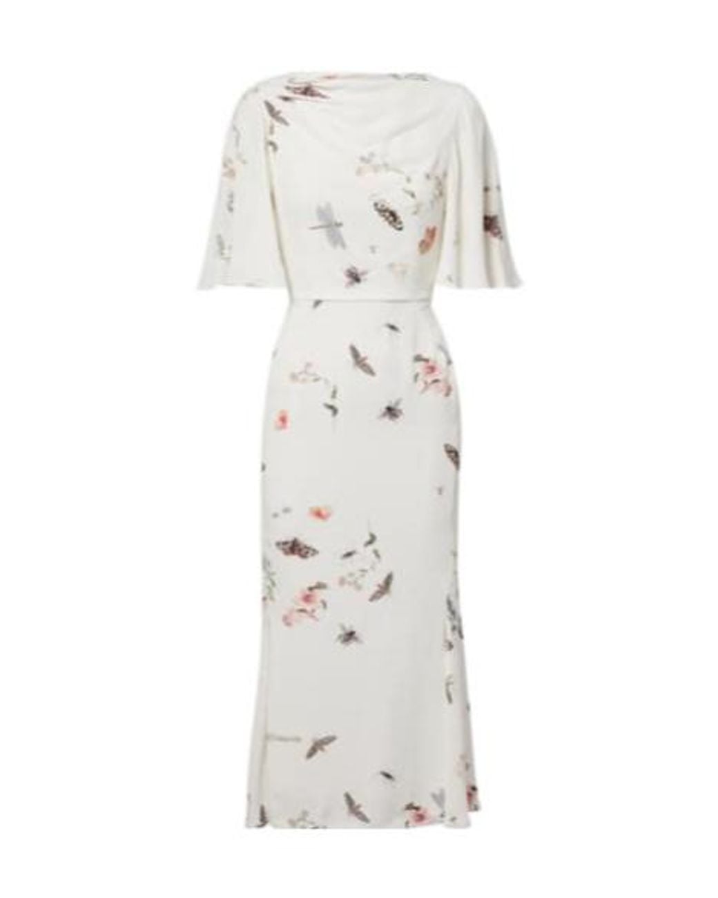 Erdem White Printed Crêpe Midi Dress