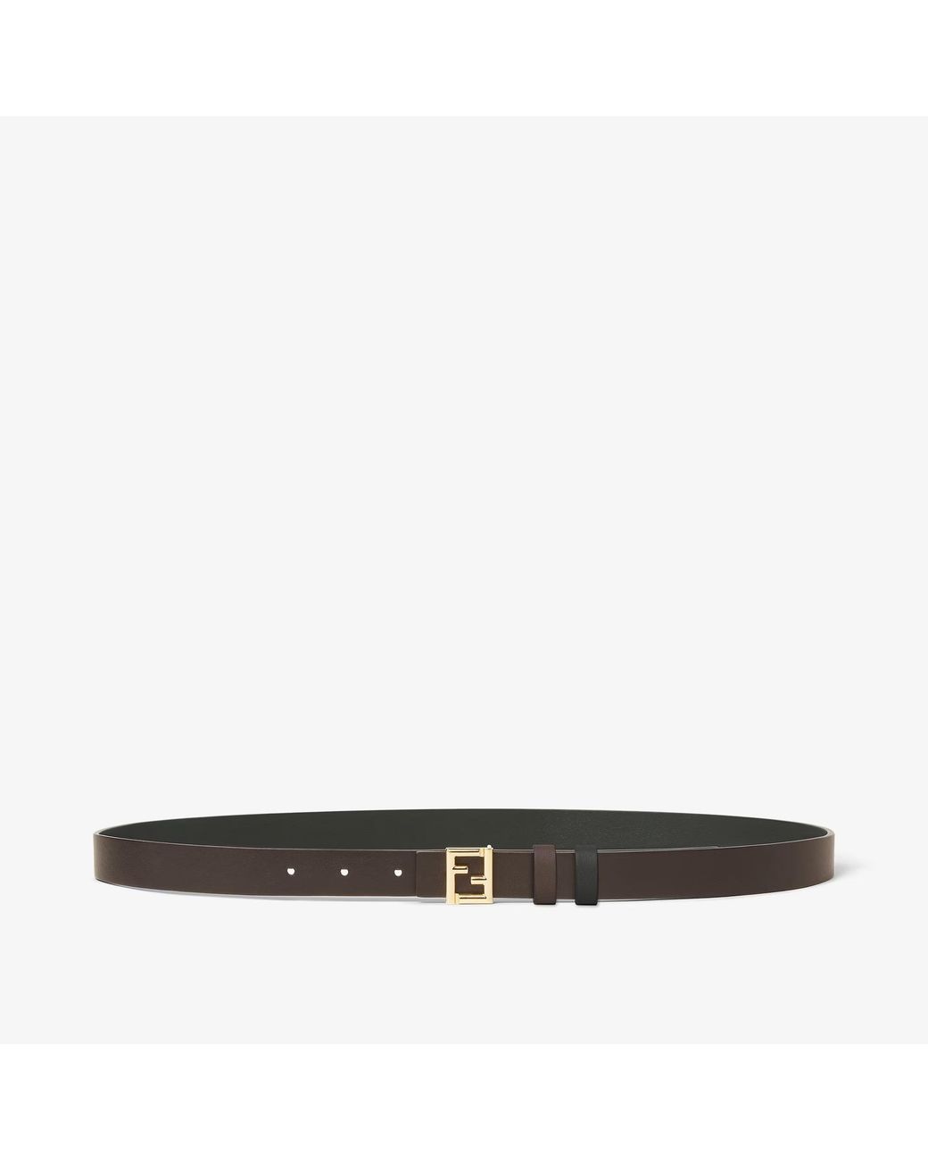Fendi White Ff Buckle Reversible Belt