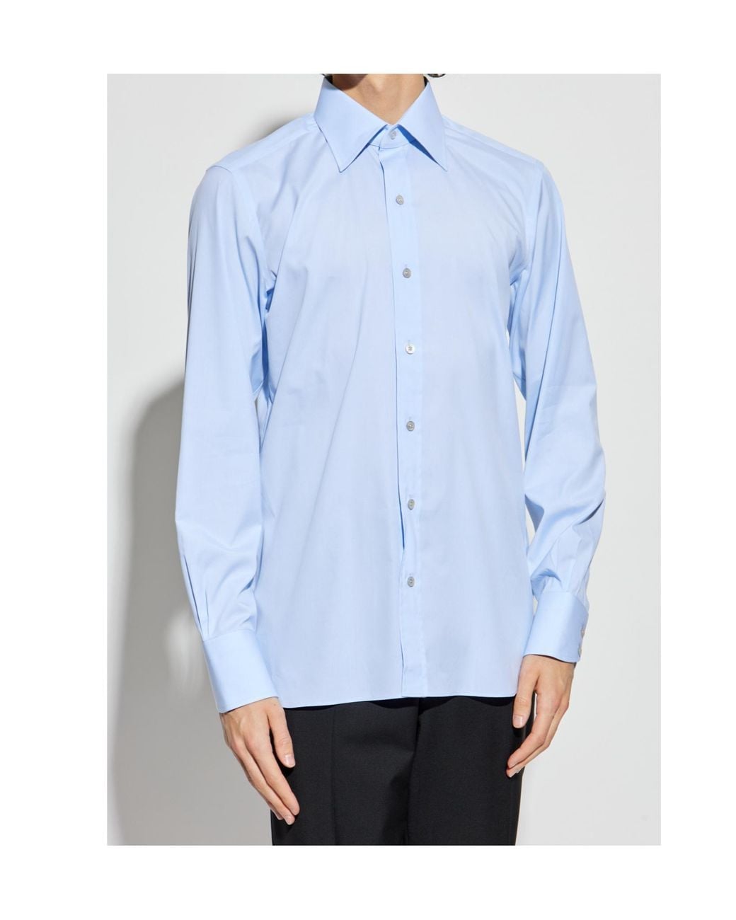Tom Ford Blue Poplin Slim Fit Shirt for men