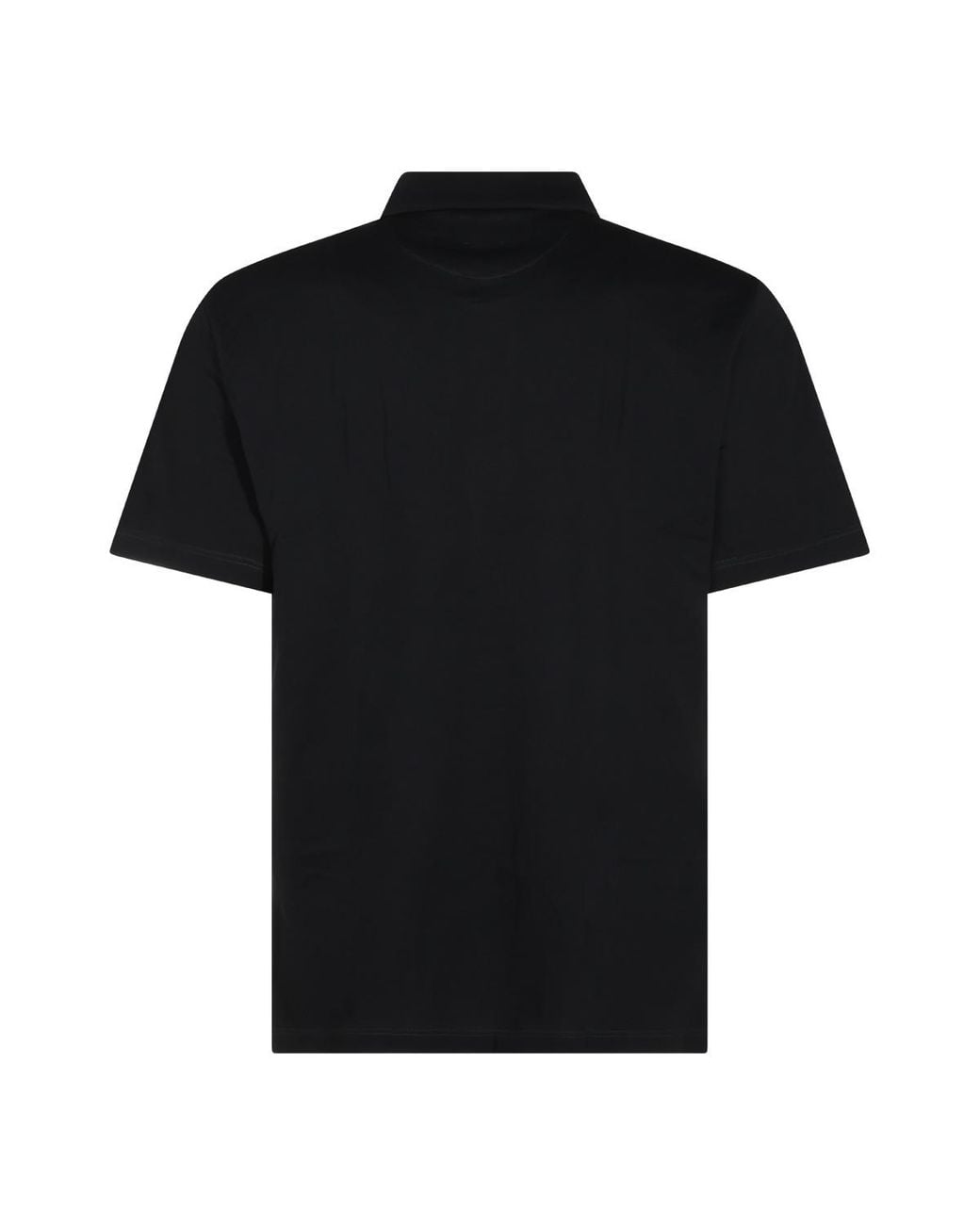 Eleventy Black Button-Up Polo Shirt for men