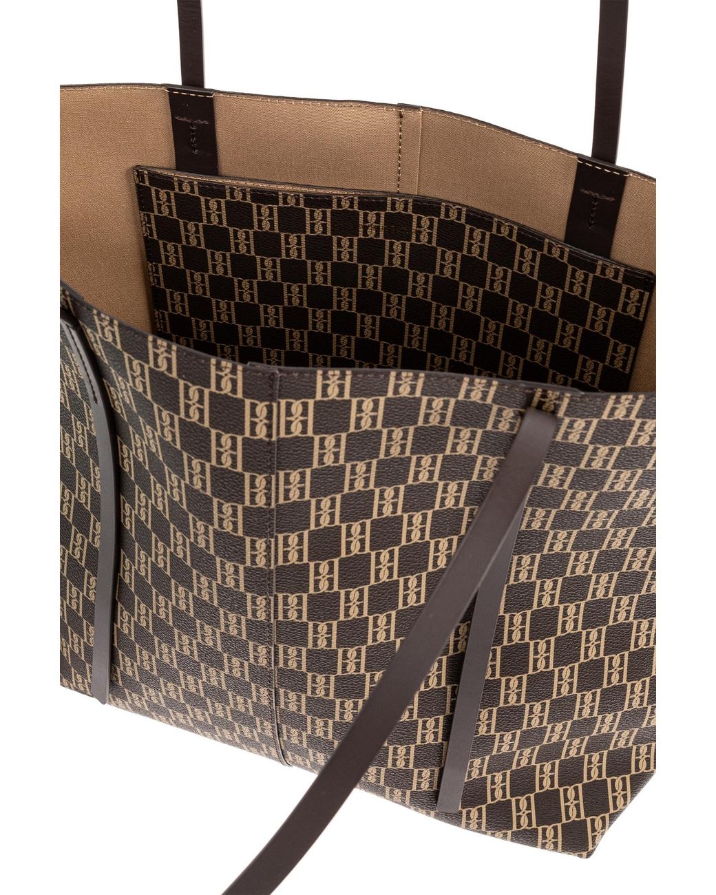 By Malene Birger Brown Signature Pattern Tote Bag