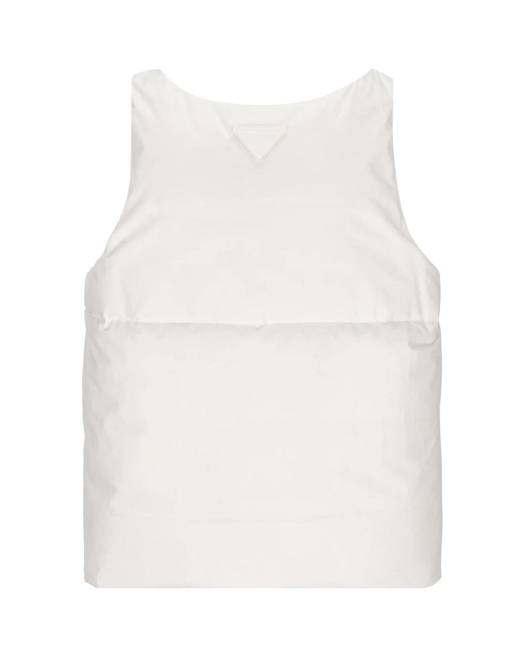 Prada White Cotton Down Tank Top for men