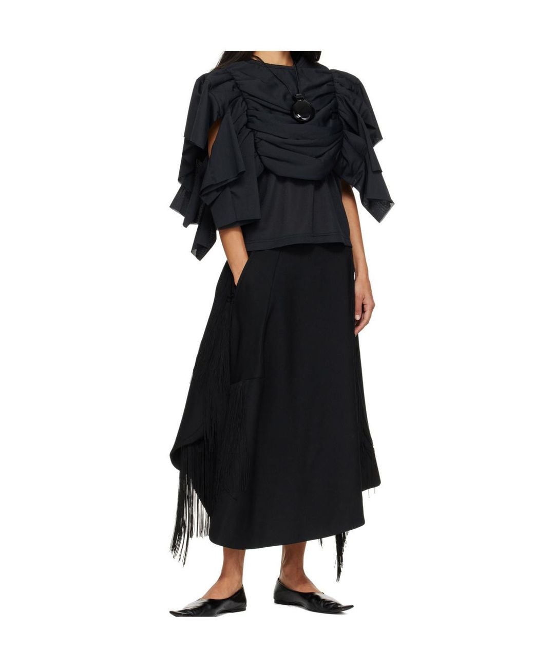Comme des Garçons Black Fringed Skirt