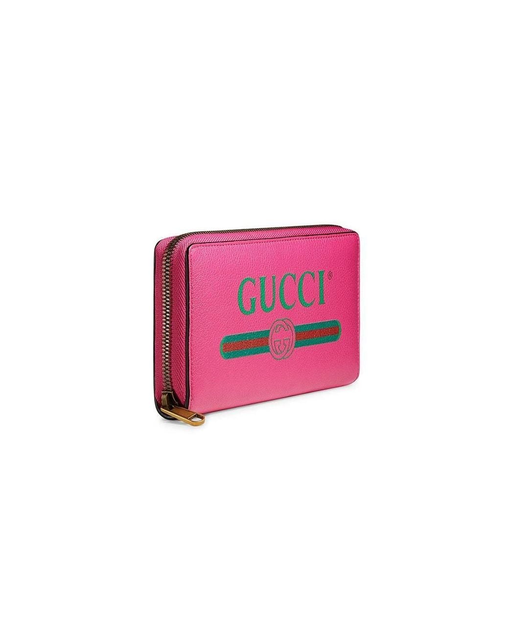 Gucci Pink Logo Printed Zipper Wallet for men