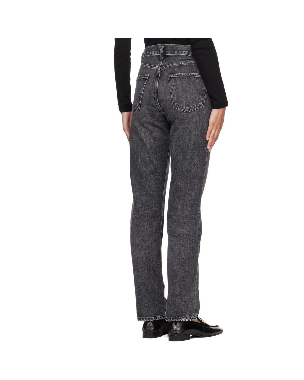 Agolde Gray Lana Straight-Leg Jeans