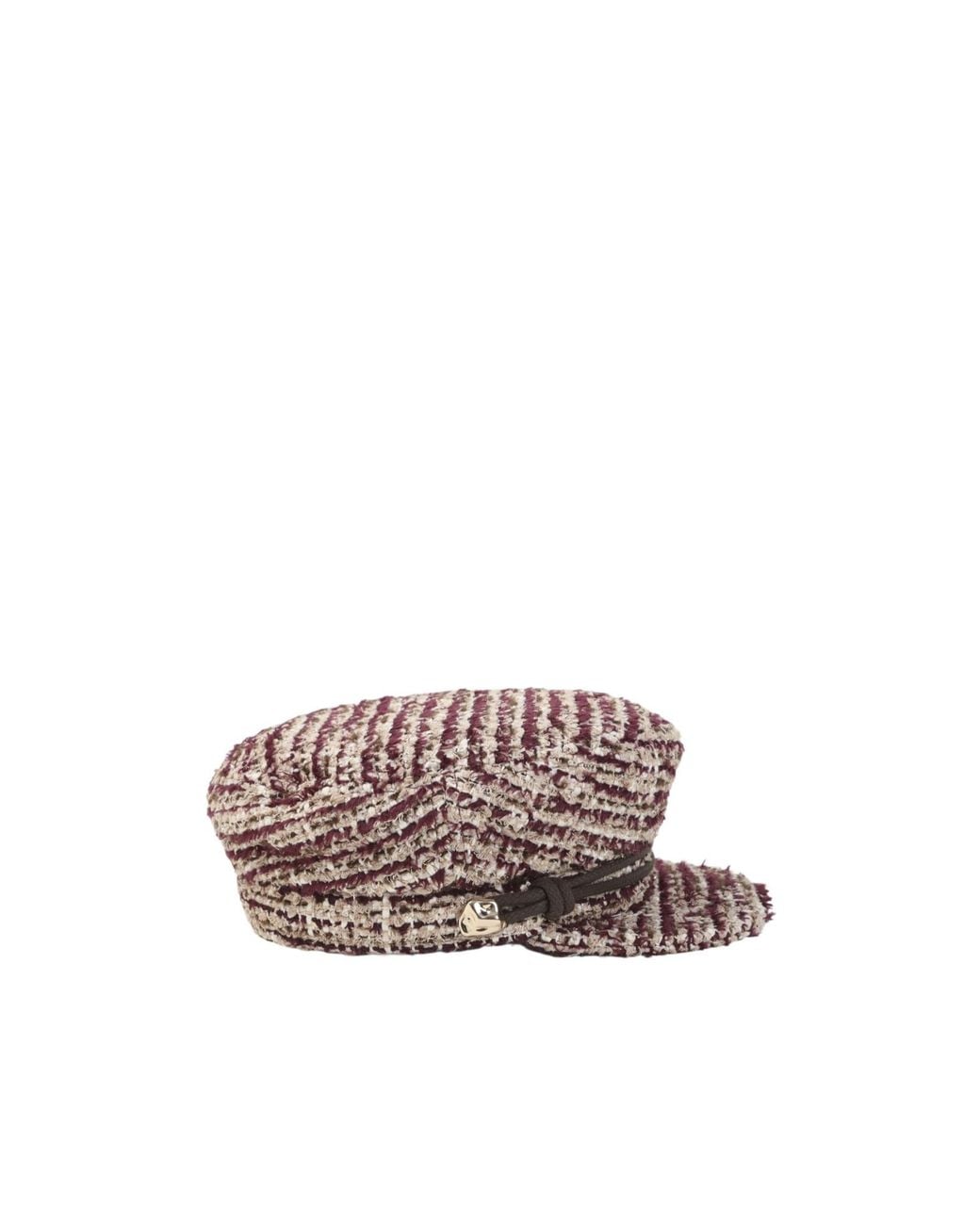 Maison Michel White New Abby Tweed Baker Boy Hat