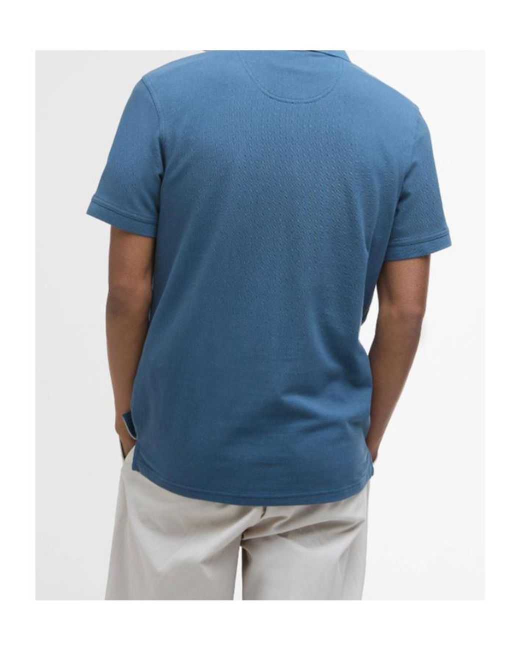 Barbour Blue Short-Sleeved Polo Shirt for men