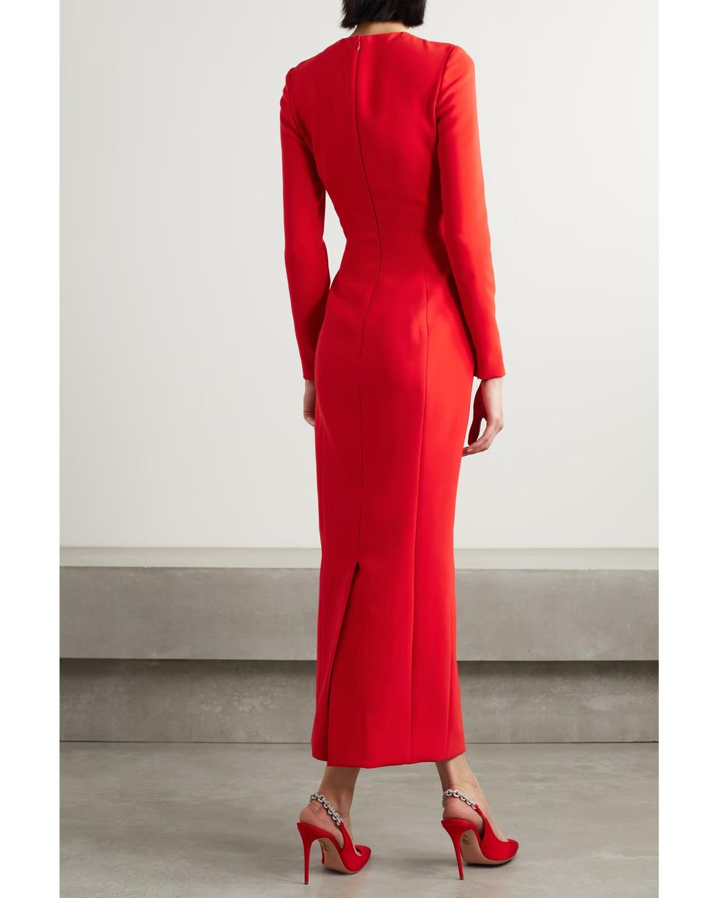 Carolina Herrera Red Convertible Color-Blocked Dress