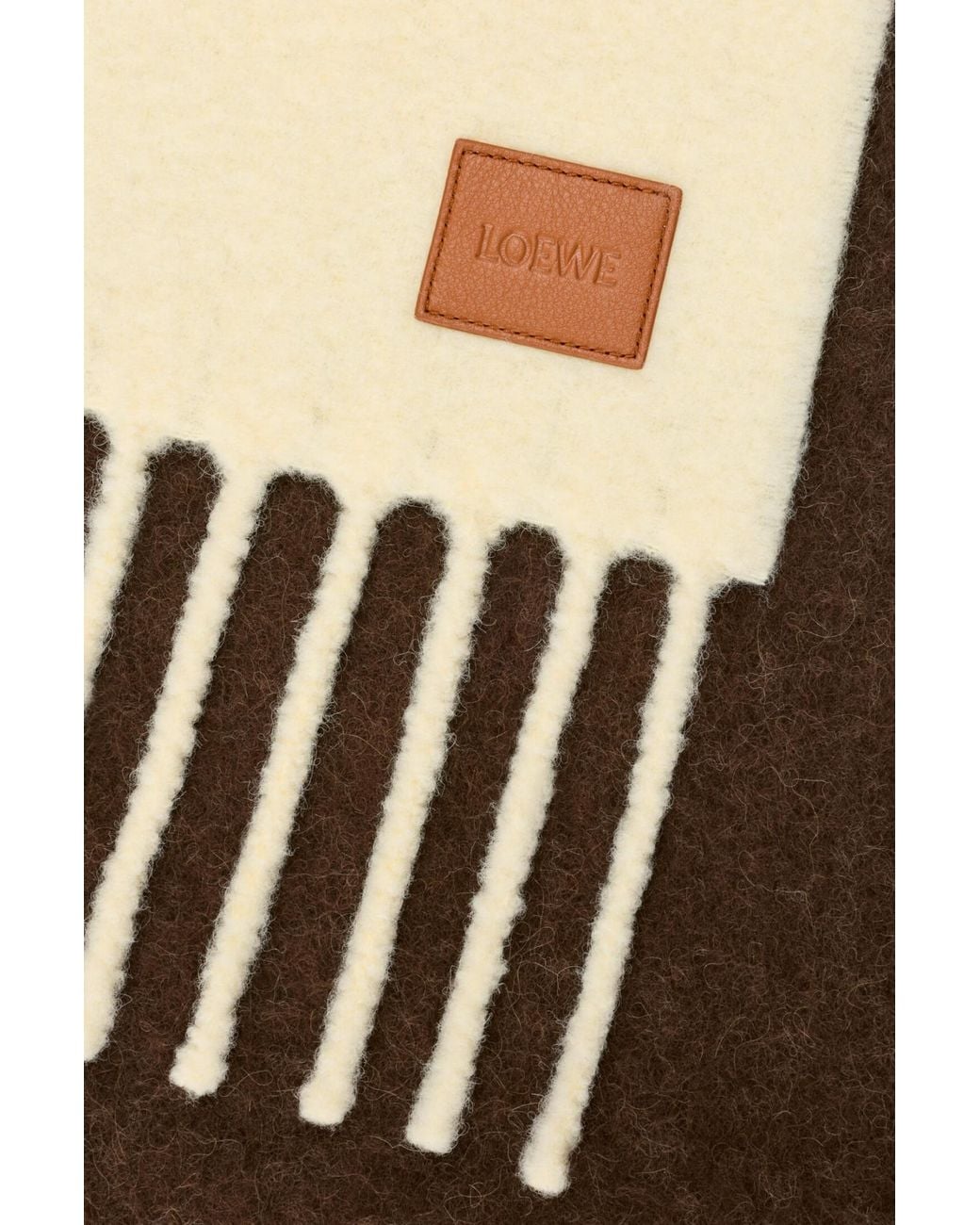 Loewe Multicolor Logo Patch Fringed Scarf