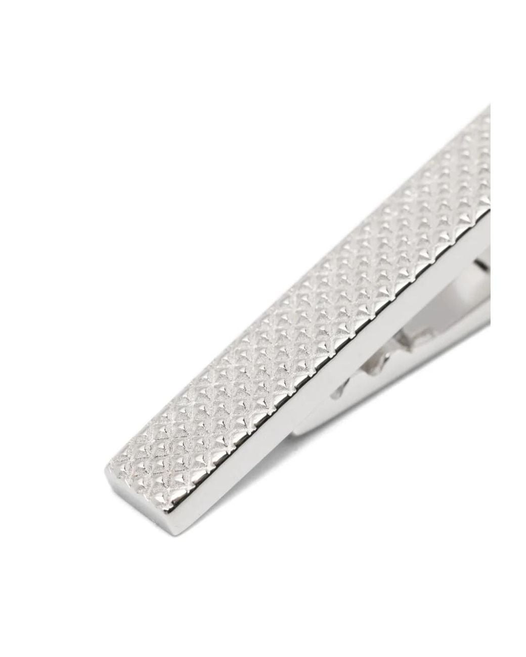 Tateossian White 'Textured' Tie Clip for men