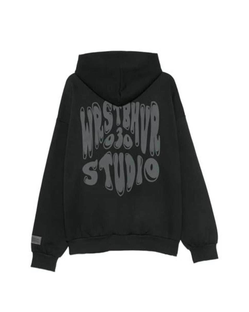 WRSTBHVR Black Logo-Print Pouch-Pocket Hoodie for men