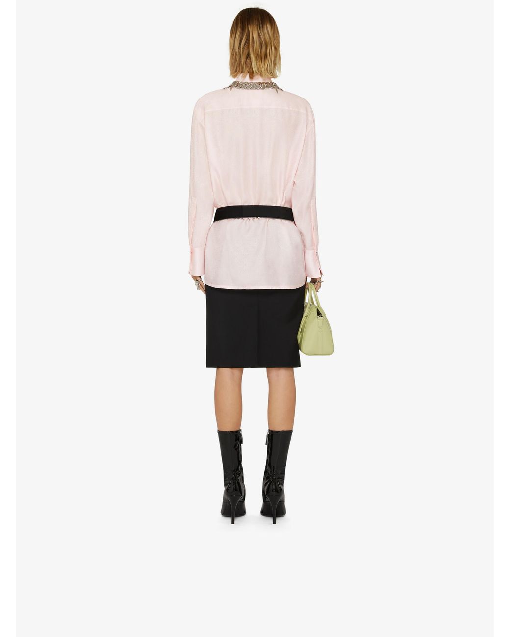 Givenchy Black Metallic Zipped Skirt
