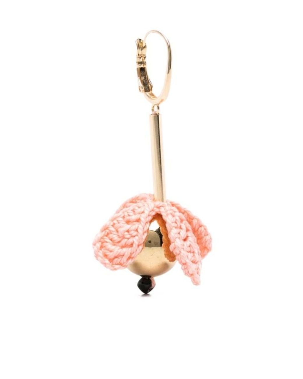 LaDoubleJ Pink Flower Pendant Earrings