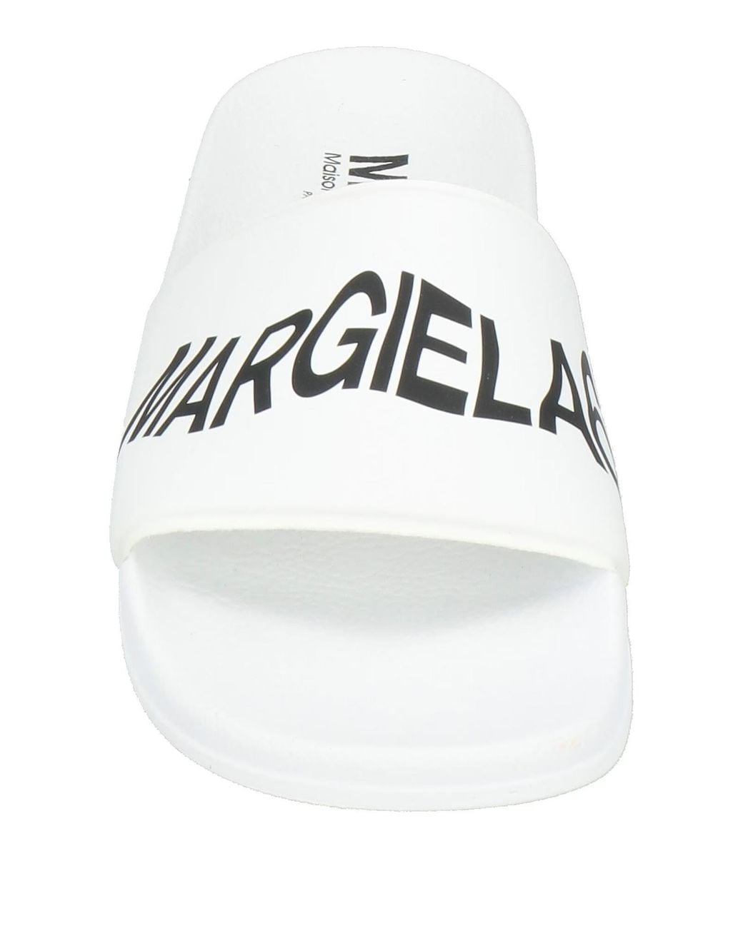 MM6 by Maison Margiela White Lightweight And Stylish Leather Slide Sandals