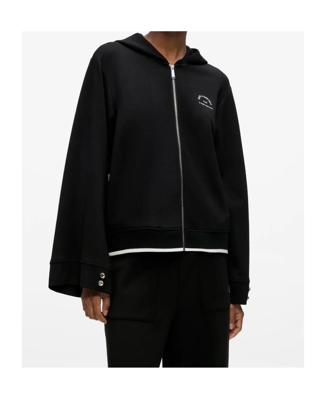 Karl Lagerfeld Black Rue St-Guillaume Zip-Up Hoodie