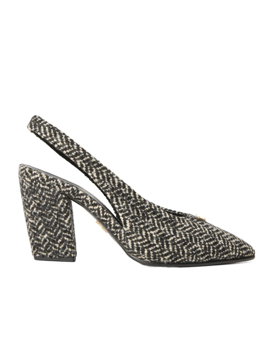 Prada Metallic Pointed Slingback Pumps