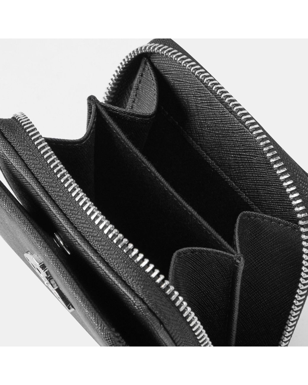 Vivienne Westwood Black Crossgrain Leather Ziparound Short Wallet for men