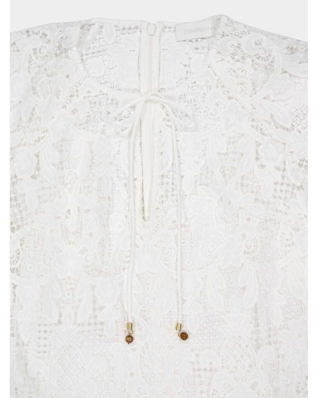 Zimmermann White Drawstring Waist Dress