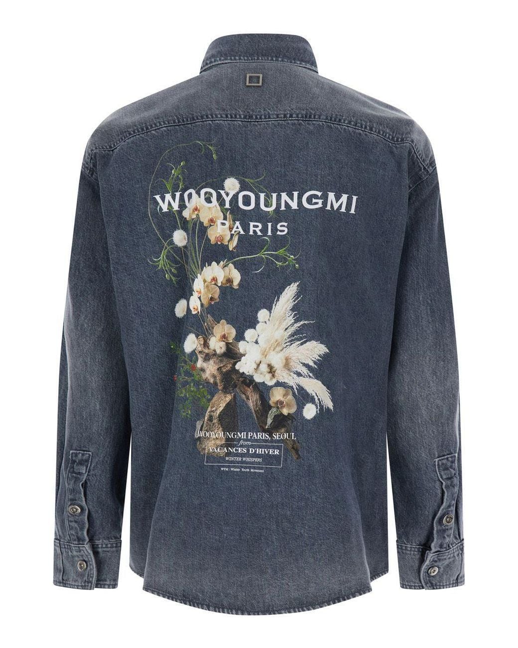 Wooyoungmi Blue Graphic Back Denim Shirt for men