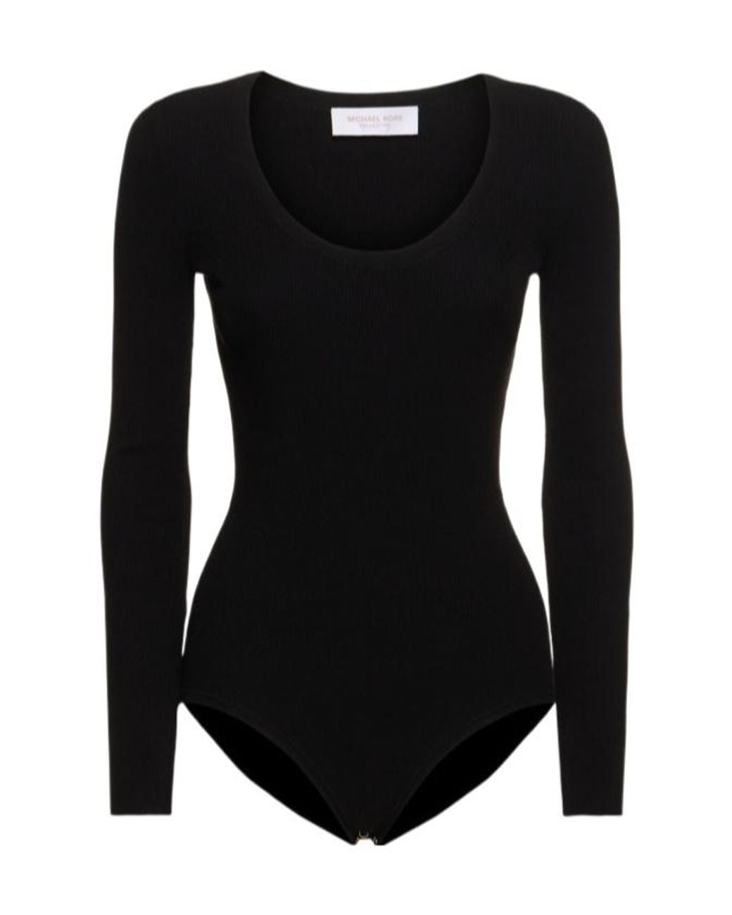 Michael Kors Black Long-Sleeved Crew-Neck Bodysuit