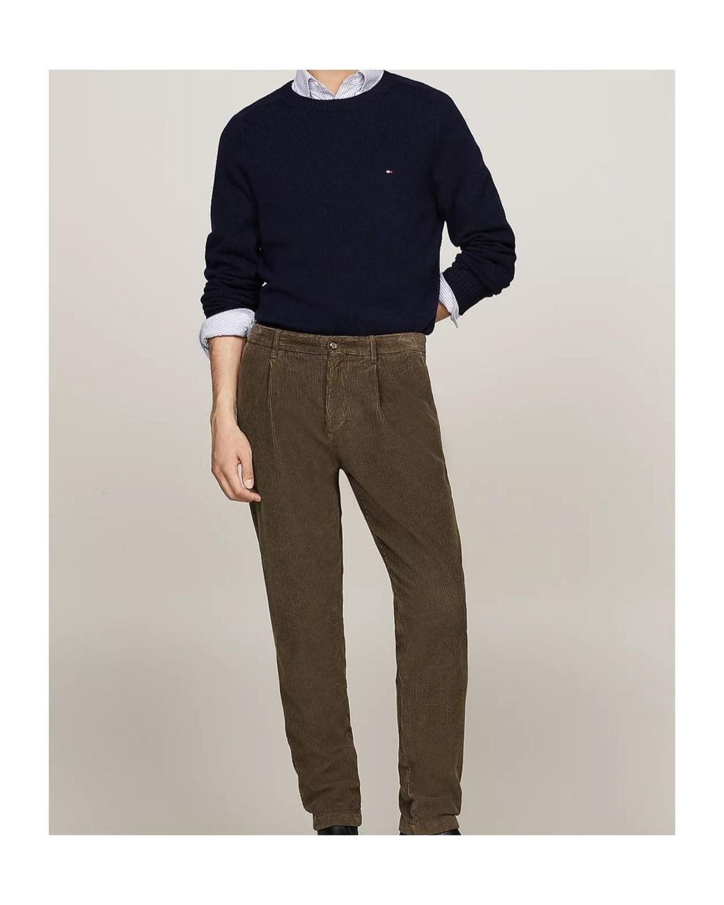 Tommy Hilfiger Blue Wool Crew-Neck Sweater for men