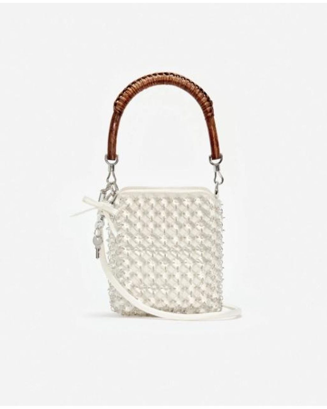 Self-Portrait White Crystal Chain Mini Shoulder Bag