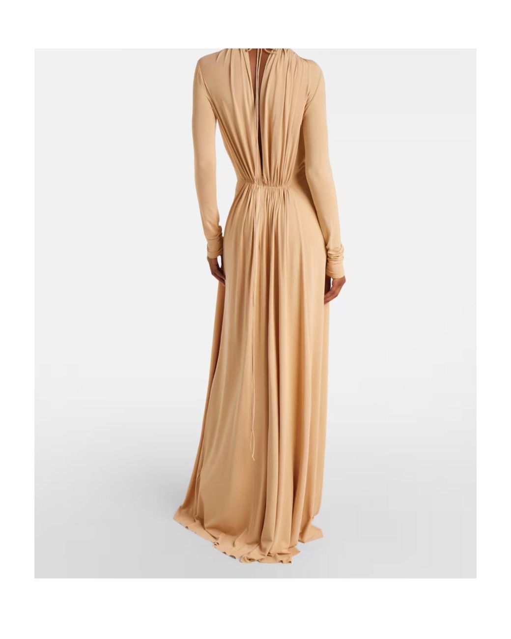 Victoria Beckham Natural Asymmetric Draped Gown