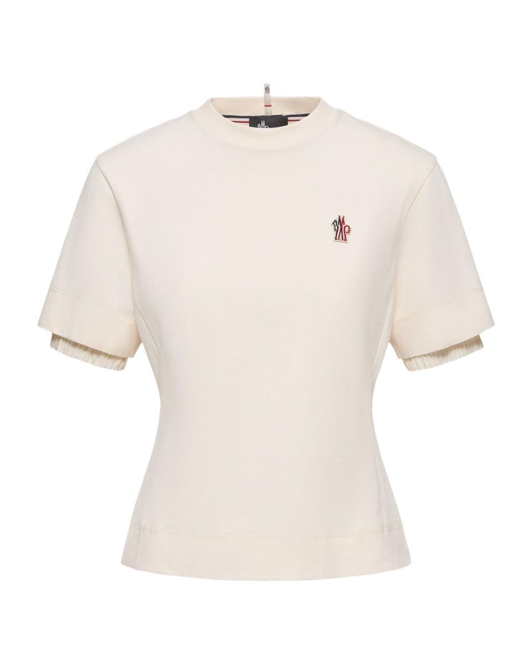 Moncler White Grenoble Logo Detail T-Shirt