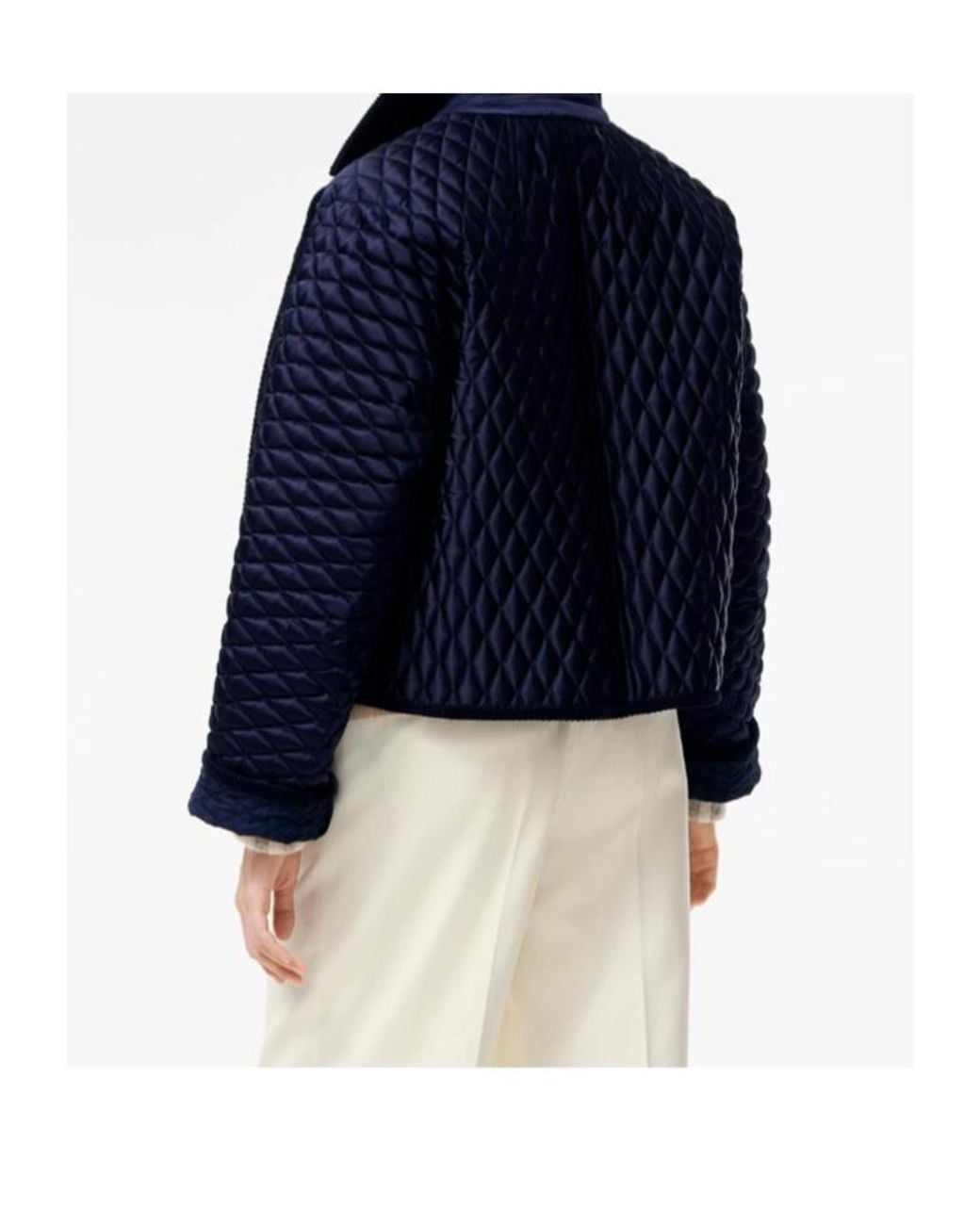 Burberry Blue Quilted Cropped Jacket
